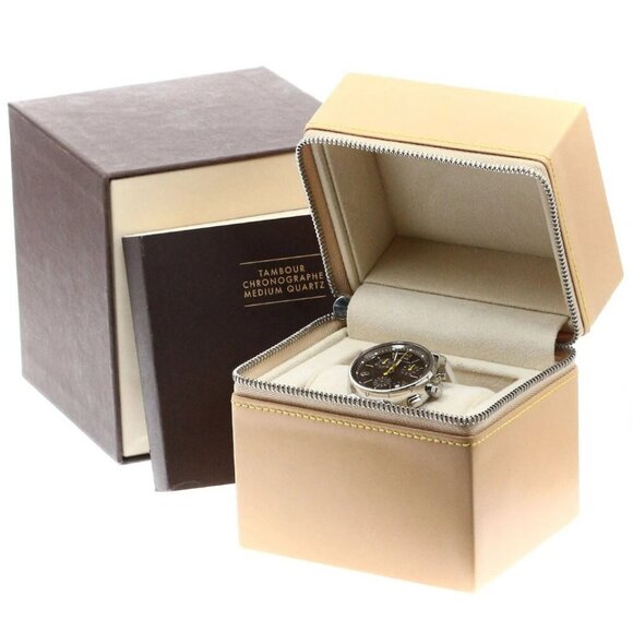 LOUIS VUITTON Tambour Q1321 Chronograph Brown Dial Quartz Boy's Watch - Picture 1 of 8